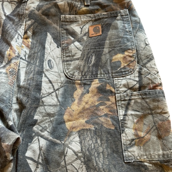 Vintage Carhartt Men's Real Tree Camo Dungaree Carpenter Jeans Size 42x32 - Picture 7 of 8